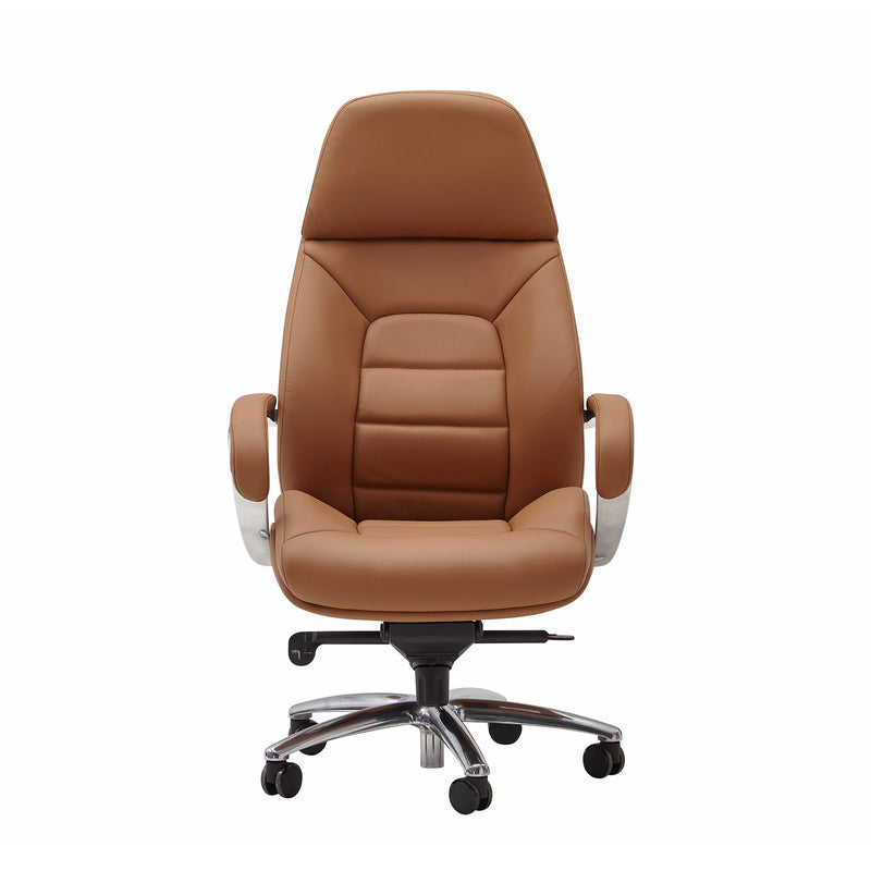 Bürostuhl Echtleder Caramel Chefsessel höhenverstellbar ergonomisch 120kg