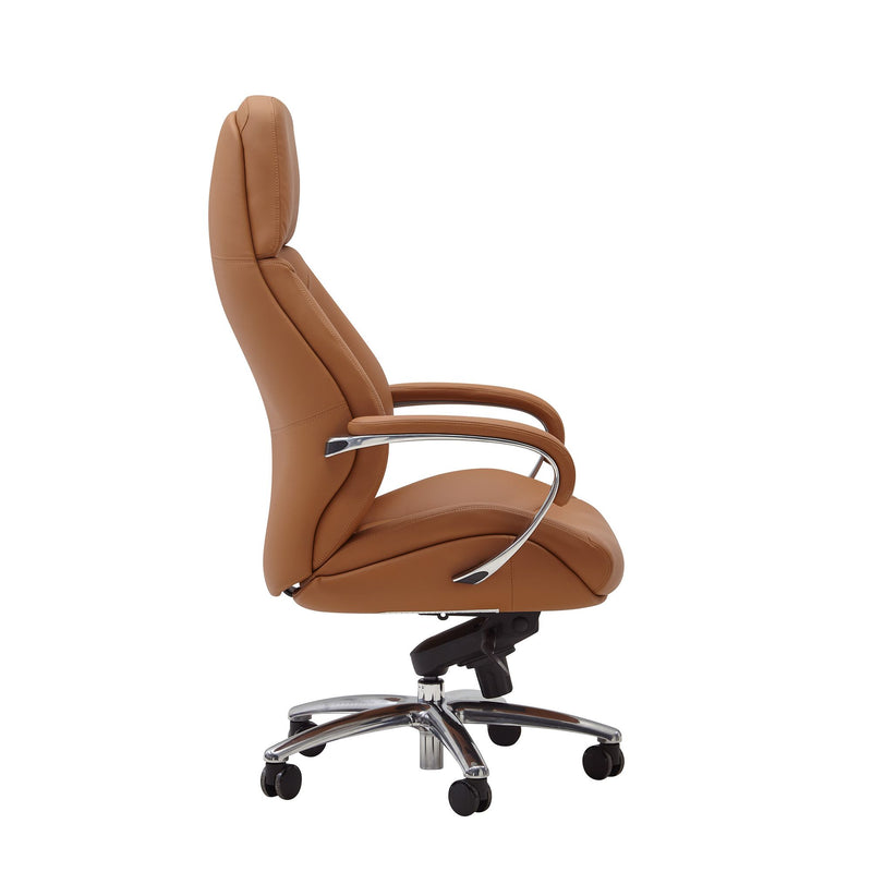 Bürostuhl Echtleder Caramel Chefsessel höhenverstellbar ergonomisch 120kg