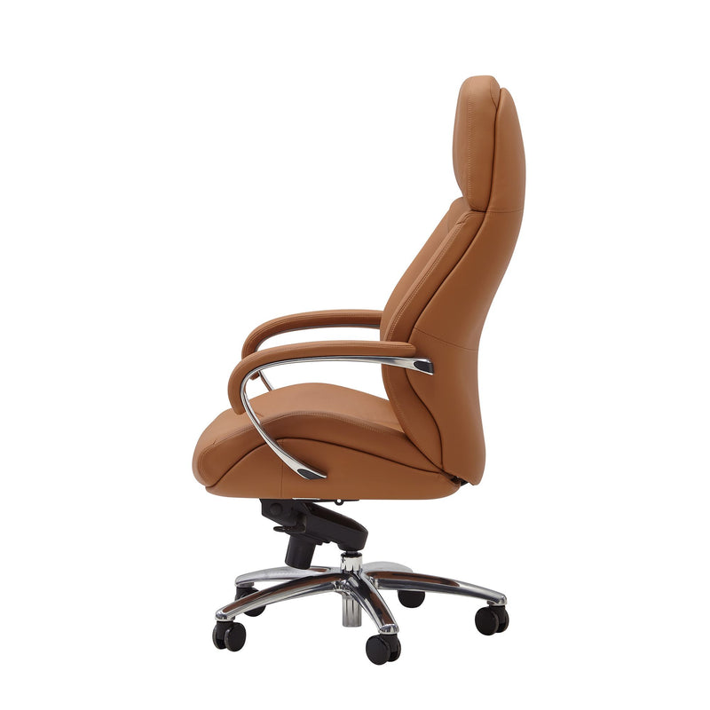Bürostuhl Echtleder Caramel Chefsessel höhenverstellbar ergonomisch 120kg