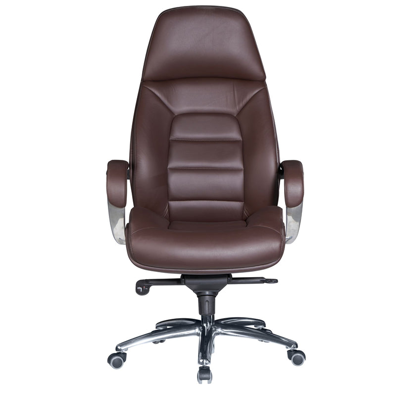 Bürostuhl Echtleder Braun Chefsessel höhenverstellbar ergonomisch 120kg