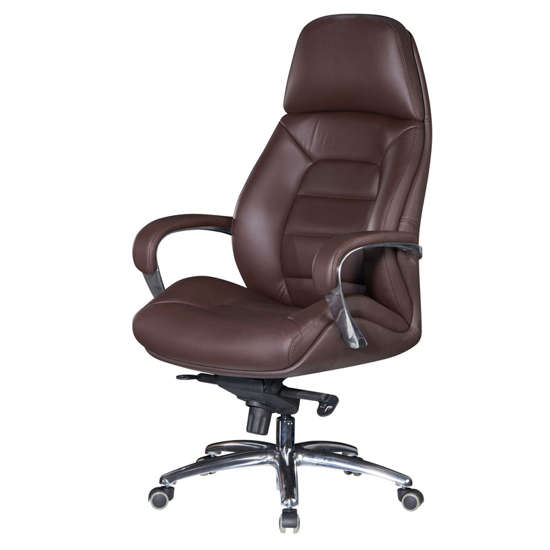 Bürostuhl Echtleder Braun Chefsessel höhenverstellbar ergonomisch 120kg