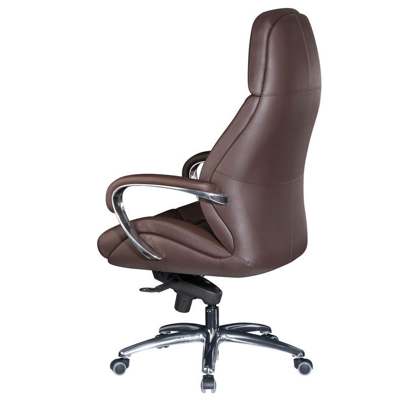 Bürostuhl Echtleder Braun Chefsessel höhenverstellbar ergonomisch 120kg