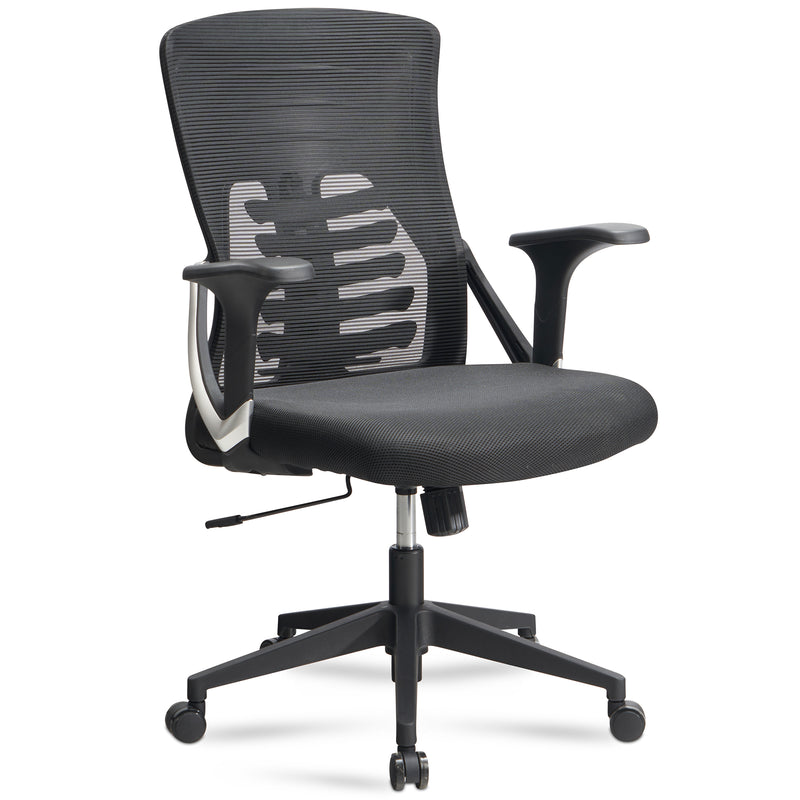 Bürostuhl Schwarz Mesh höhenverstellbar Lendenwirbelstütze ergonomisch
