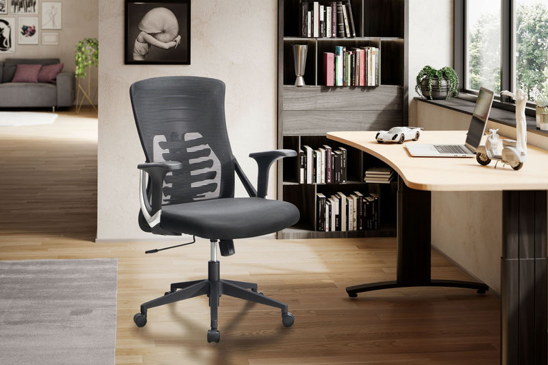 Bürostuhl Schwarz Mesh höhenverstellbar Lendenwirbelstütze ergonomisch