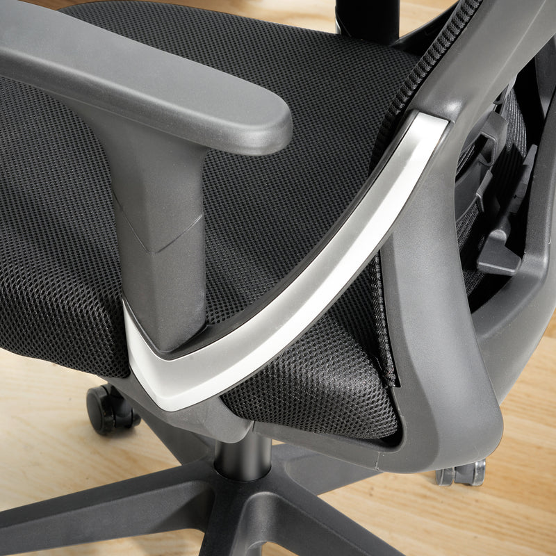 Bürostuhl Schwarz Mesh höhenverstellbar Lendenwirbelstütze ergonomisch