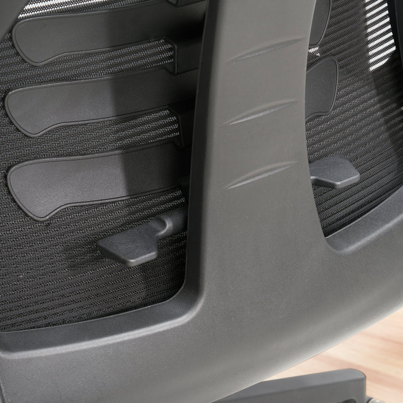 Bürostuhl Schwarz Mesh ergonomisch höhenverstellbar mit Kopfstütze