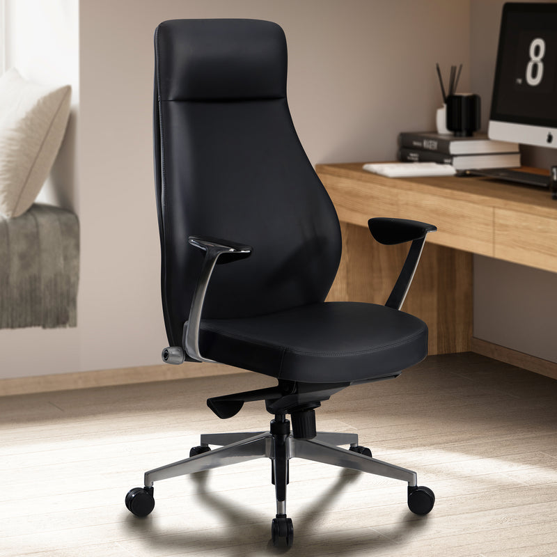 Bürostuhl Chefsessel Kunstleder Schwarz höhenverstellbar ergonomisch