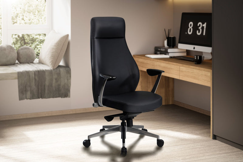 Bürostuhl Chefsessel Kunstleder Schwarz höhenverstellbar ergonomisch