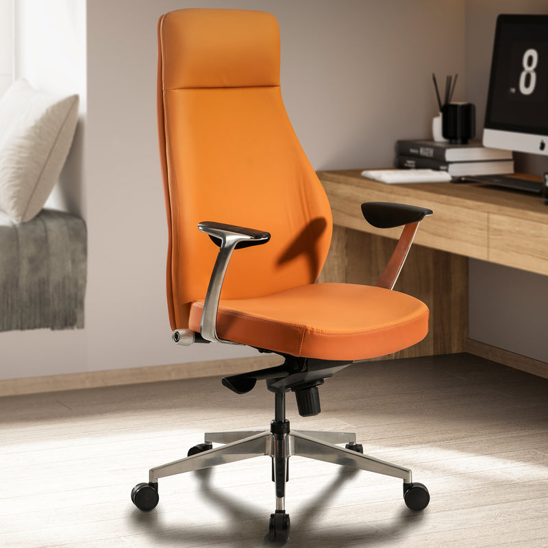 Bürostuhl Chefsessel Kunstleder Caramel höhenverstellbar ergonomisch