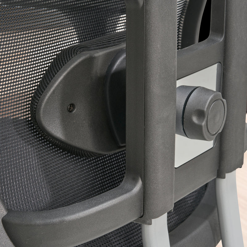Bürostuhl Schwarz Mesh ergonomisch höhenverstellbar mit Kopfstütze