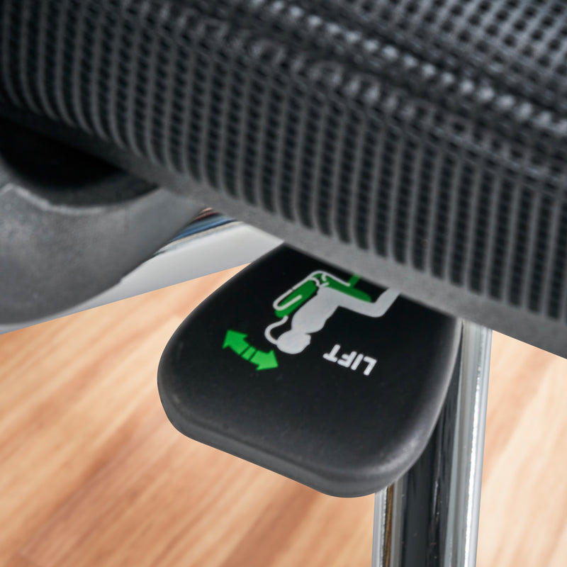 Bürostuhl Schwarz Mesh ergonomisch höhenverstellbar mit Kopfstütze