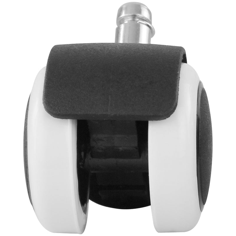 Bürostuhlrollen 5er Set Hartboden 11mm Stift 50mm Weiß Premium