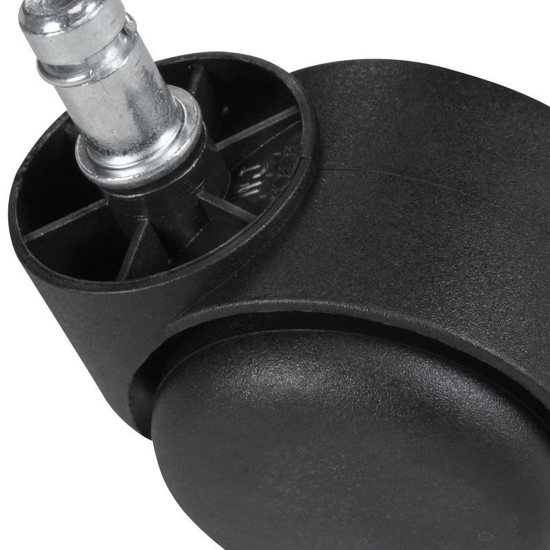 Bürostuhlrollen Set 5 Stk gebremst 11mm Stift 50mm Schwarz Teppich