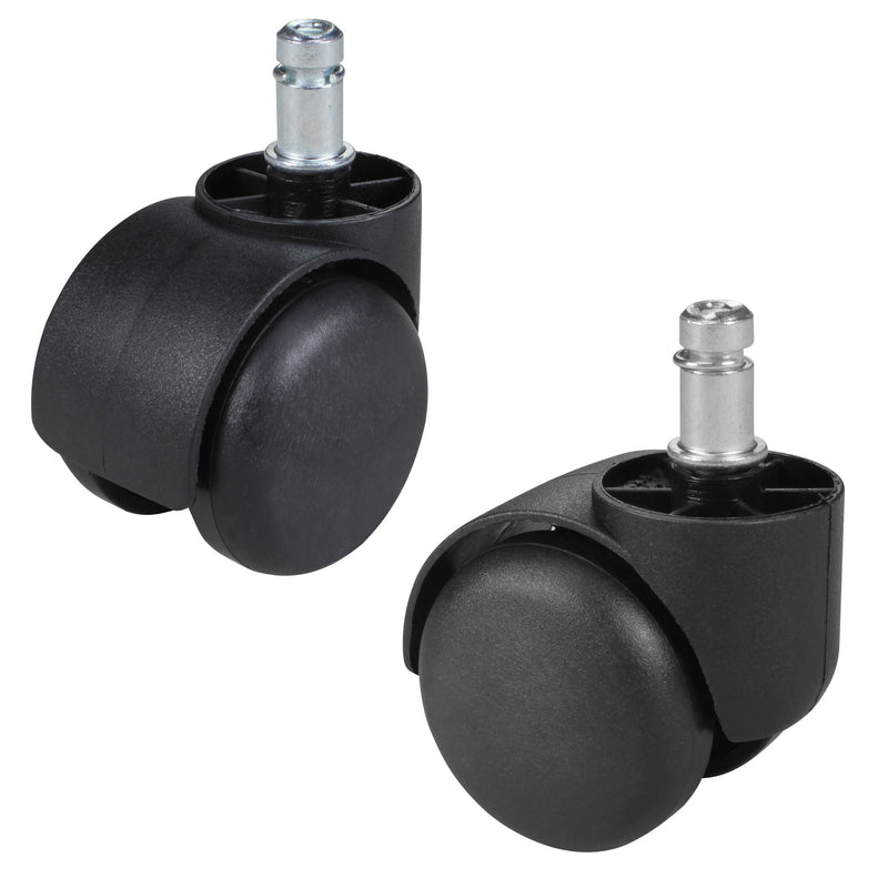 Bürostuhlrollen Set 5 Stk gebremst 11mm Stift 50mm Schwarz Teppich
