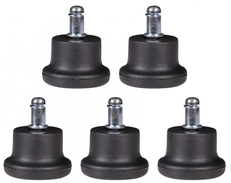 Bodengleiter Set 5er Kunststoff rund Schwarz 11mm für Bürostuhl
