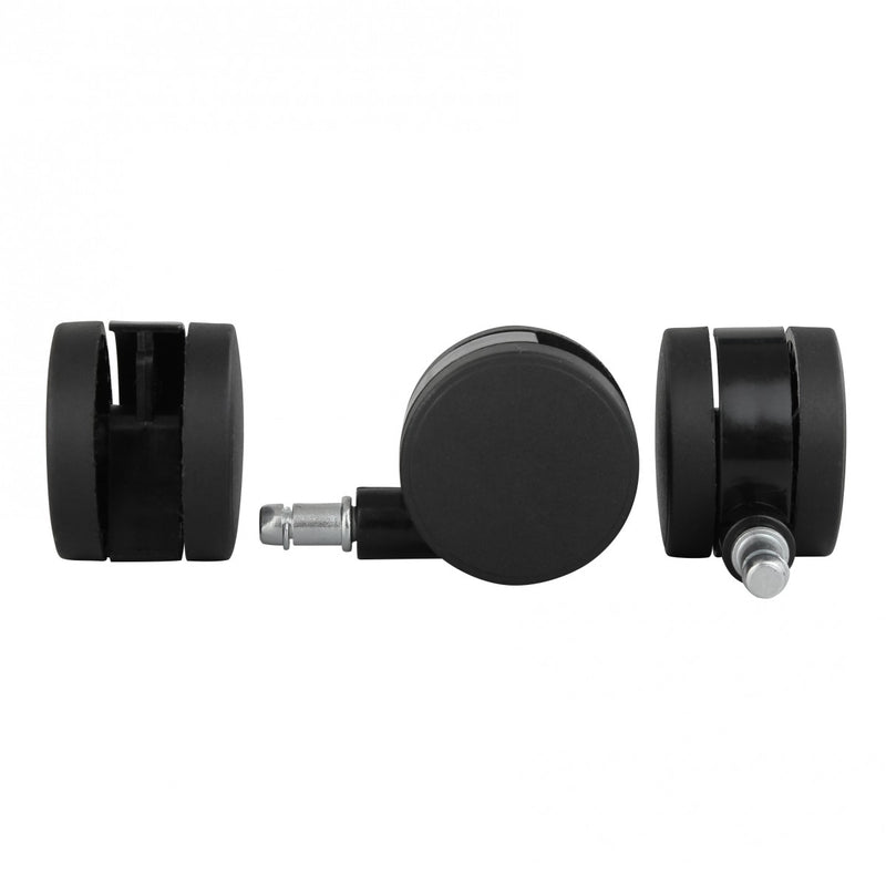 Bürostuhlrollen Set 5 Schwarz 11mm Stift 60mm Weichbodenrollen