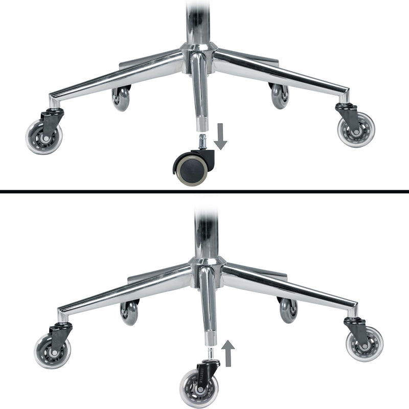 Bürostuhlrollen 5er Set 75mm Universal Schwerlastrollen 11mm Stift