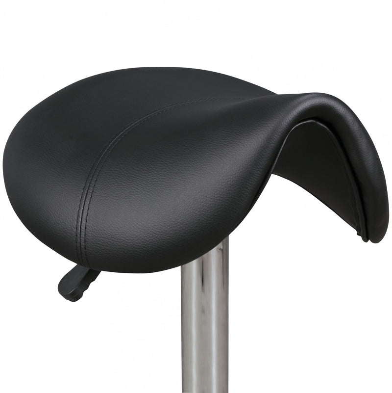 Hocker Menton höhenverstellbar Kunstleder Schwarz Sattelsitz mit Rollen