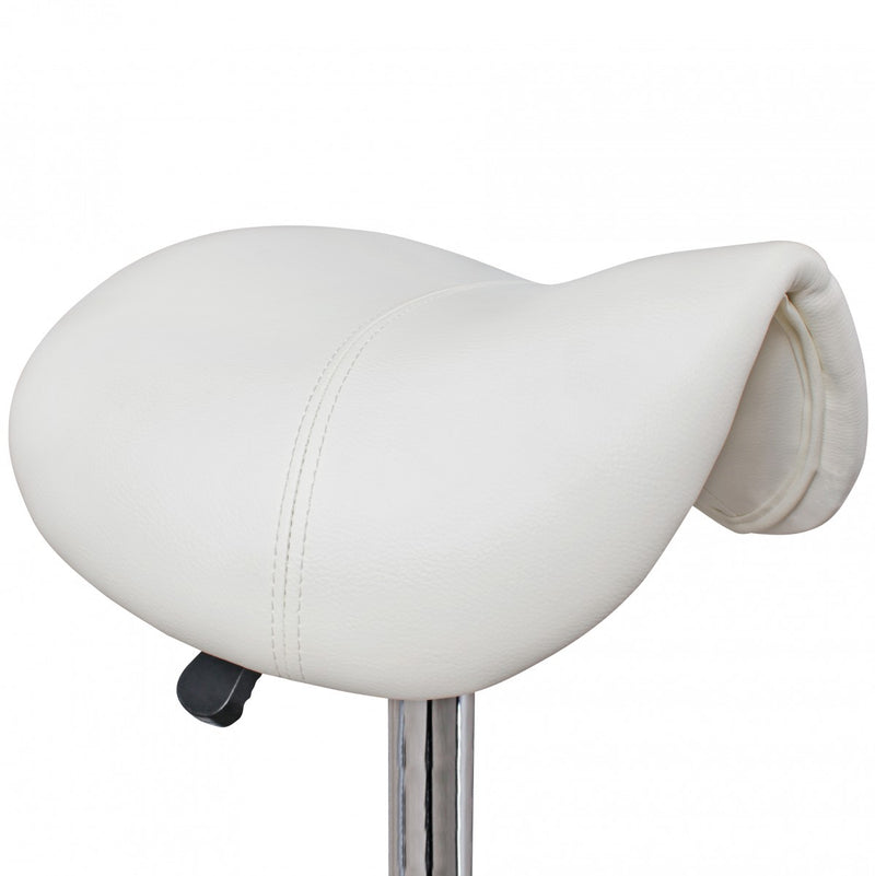 Hocker Menton höhenverstellbar Sattelsitz Kunstleder Weiß