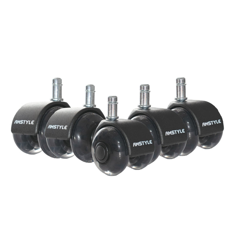 Universal-Schwerlastrollen 5er Set 11mm Stift 50mm Schwarz Hartboden