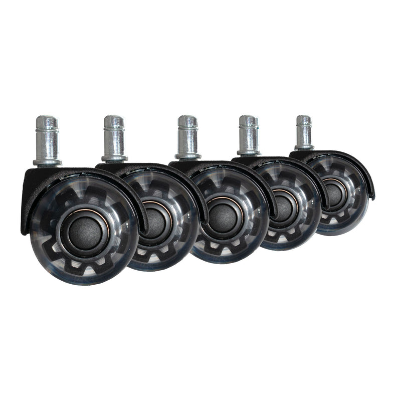 Universal-Schwerlastrollen 5er Set 11mm Stift 50mm Schwarz Hartboden
