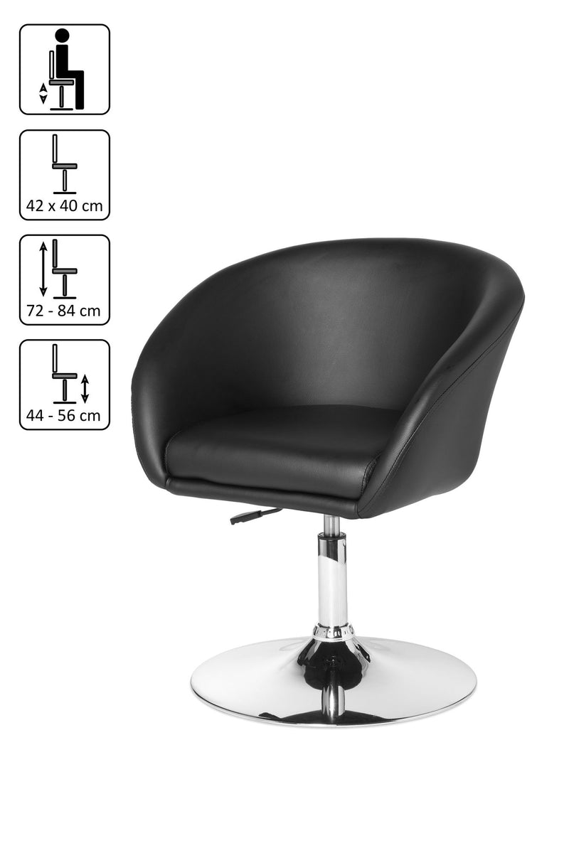 Relaxsessel SPM2.157 Kunstleder drehbar schwarz Loungesessel Modern