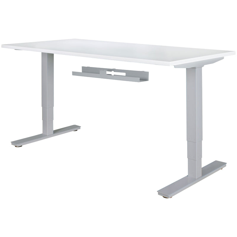 Kabelkanal Schreibtisch 80x7x13cm Kabelführung silber Metall