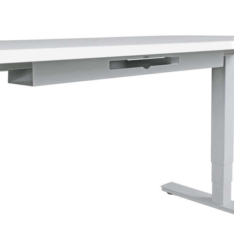 Kabelkanal Schreibtisch 80x7x13cm Kabelführung silber Metall