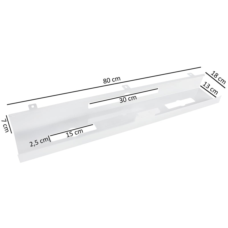 Kabelkanal Schreibtisch 80x7x13cm Kabelführung weiß Metall pulverbeschichtet