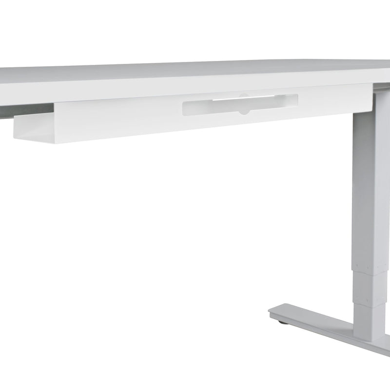 Kabelkanal Schreibtisch 80x7x13cm Kabelführung weiß Metall pulverbeschichtet