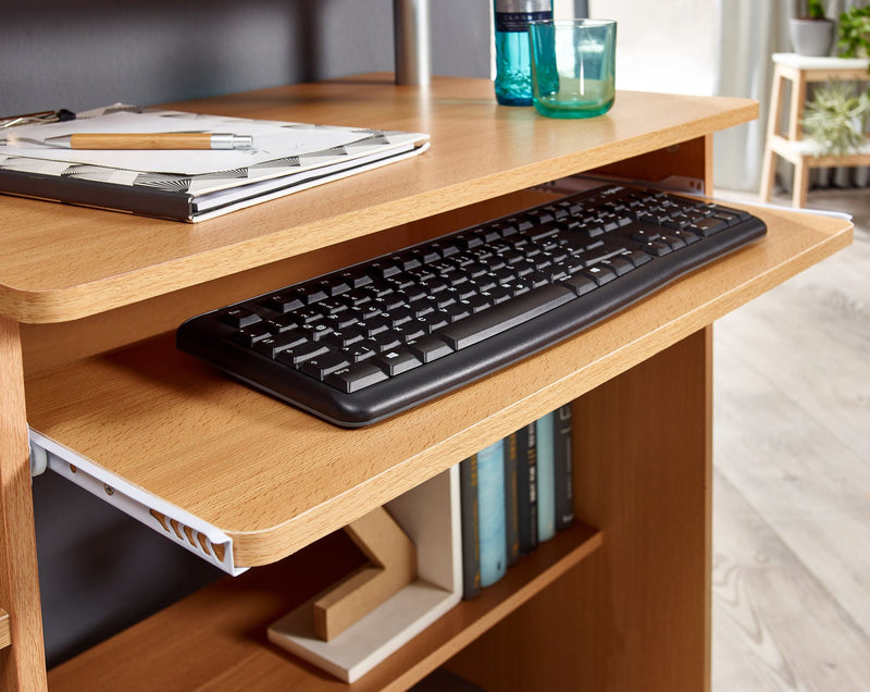 Computertisch WL1.163 Buche 94x90,5x48,5cm mit Tastaturauszug Modern
