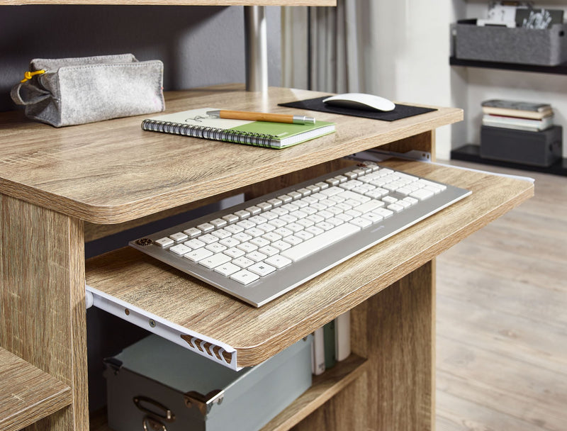 Computertisch WL1.171 Sonoma 94x90,5x48,5cm mit Tastaturauszug Modern
