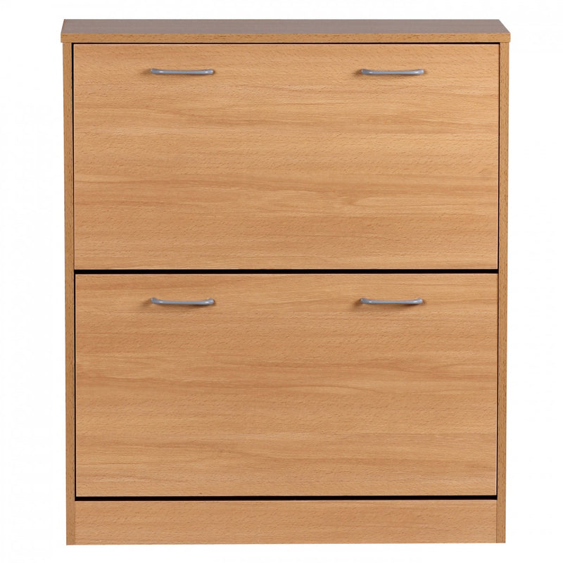 Schuhkipper KIEL Buche matt 2 Fächer 75x87x24cm modern Ablage
