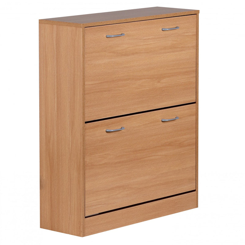 Schuhkipper KIEL Buche matt 2 Fächer 75x87x24cm modern Ablage