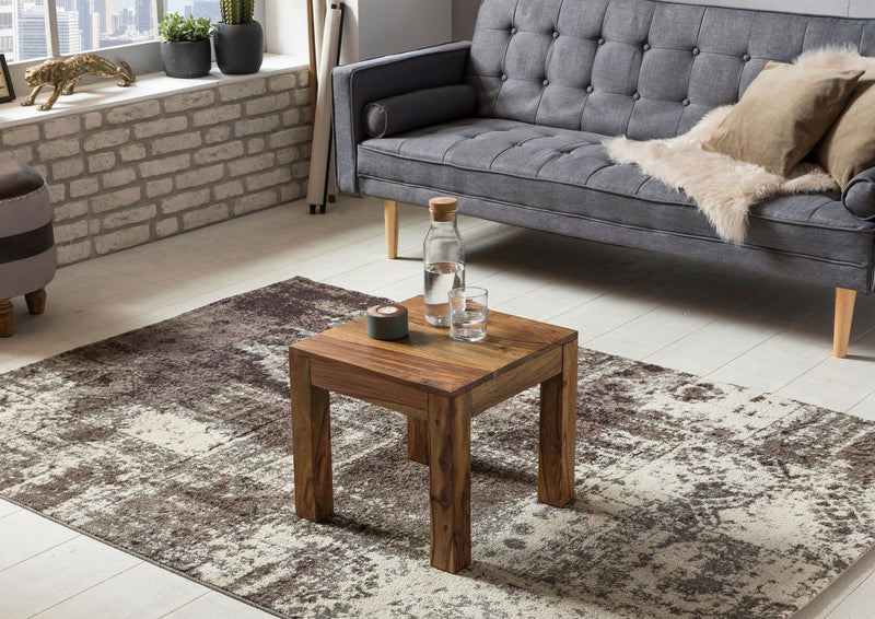 Couchtisch Sheesham Massivholz 45x40x45cm braun modern Unikat