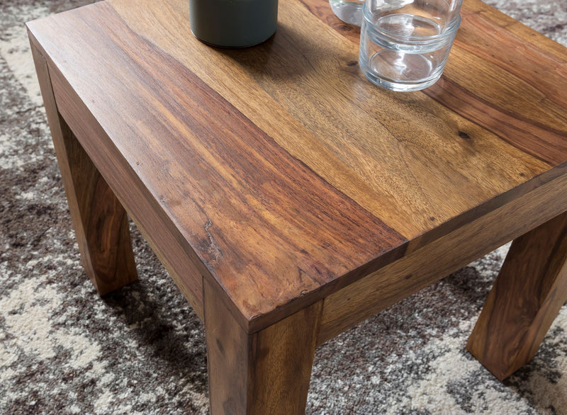 Couchtisch Sheesham Massivholz 45x40x45cm braun modern Unikat