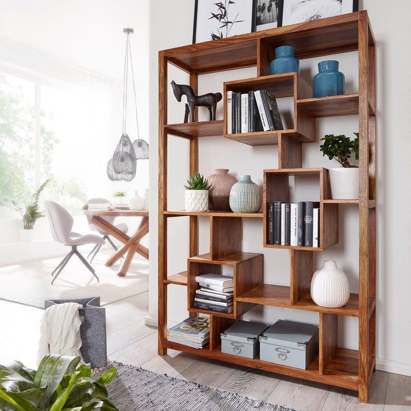 Bücherregal 115x180x40cm Sheesham Massivholz Landhaus Raumteiler