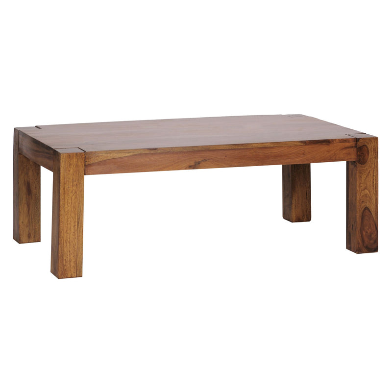 Couchtisch Sheesham Massivholz 110cm Dunkelbraun Landhausstil