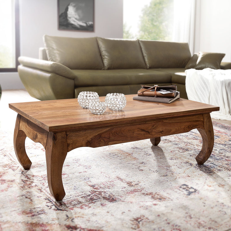 Couchtisch Sheesham Massivholz 110cm Landhausstil Dunkelbraun