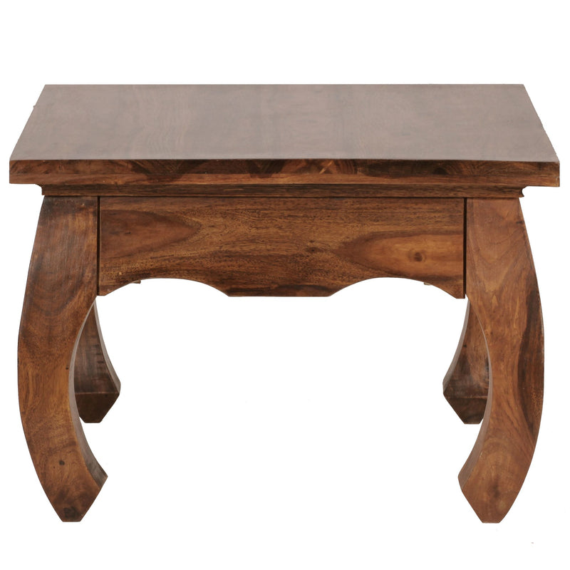 Couchtisch Sheesham Massivholz 60cm Landhausstil Dunkelbraun