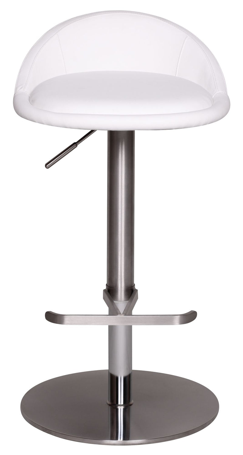 Barhocker WL1.282 höhenverstellbar 54-79cm Edelstahl Weiß Drehbar