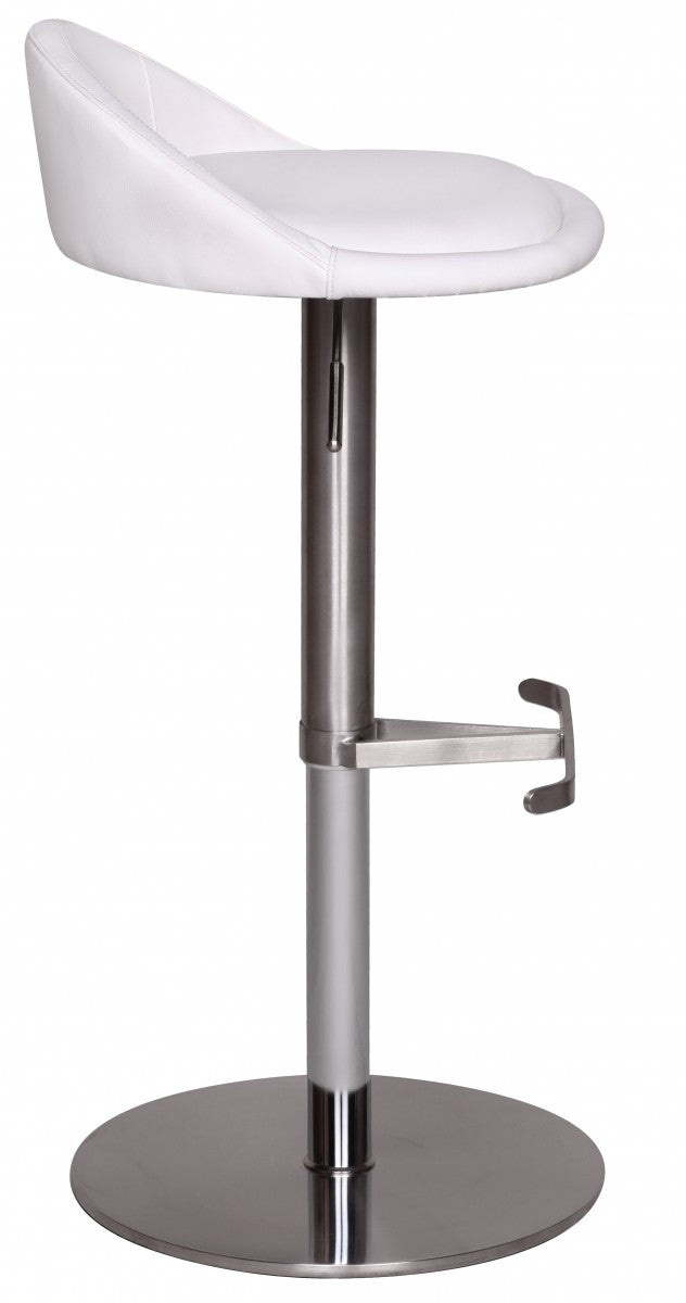 Barhocker WL1.282 höhenverstellbar 54-79cm Edelstahl Weiß Drehbar