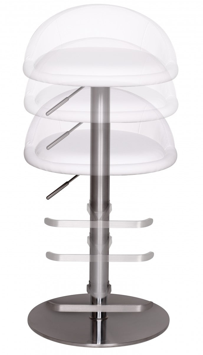 Barhocker WL1.282 höhenverstellbar 54-79cm Edelstahl Weiß Drehbar