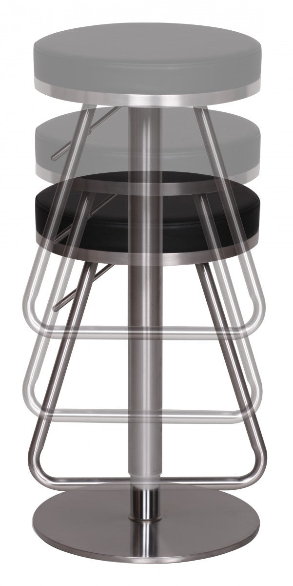 Barhocker WL1.291 Schwarz Edelstahl höhenverstellbar 54-79cm Drehbar