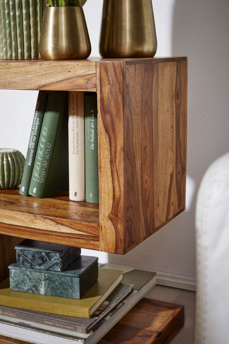 Beistelltisch Mumbai 60cm Sheesham Massivholz braun Landhausstil