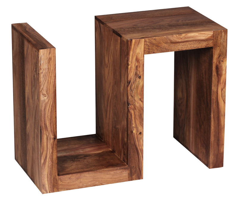 Beistelltisch Mumbai 60cm Sheesham Massivholz braun Landhausstil