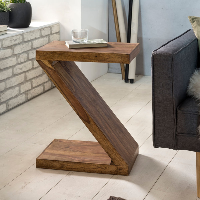 Beistelltisch Mumbai 59cm Sheesham Massivholz braun Landhausstil