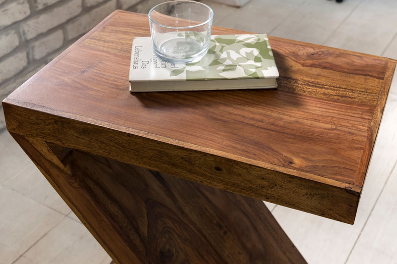 Beistelltisch Mumbai 59cm Sheesham Massivholz braun Landhausstil