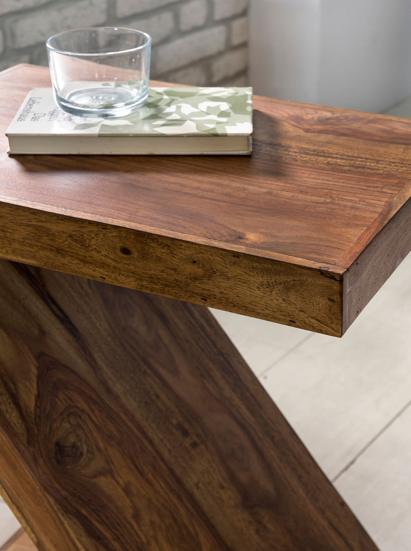 Beistelltisch Mumbai 59cm Sheesham Massivholz braun Landhausstil