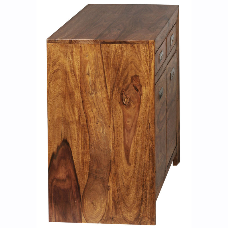 Sideboard MUMBAI Sheesham 90cm 2 Schubladen 2 Türen Landhaus braun